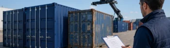 Comparativa de contenedor marítimo nuevo y usado en España con revisión de precio, transporte, descarga y coste real de compra